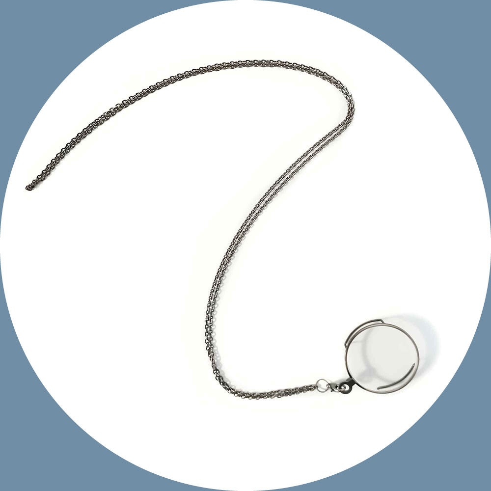 Monocle & Chain - SIlver (Dark)